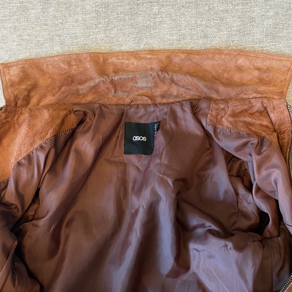 SUEDE PATCHWORK 70s STYLE ZIP UP LEATHER JACKET - Picture 7 of 14